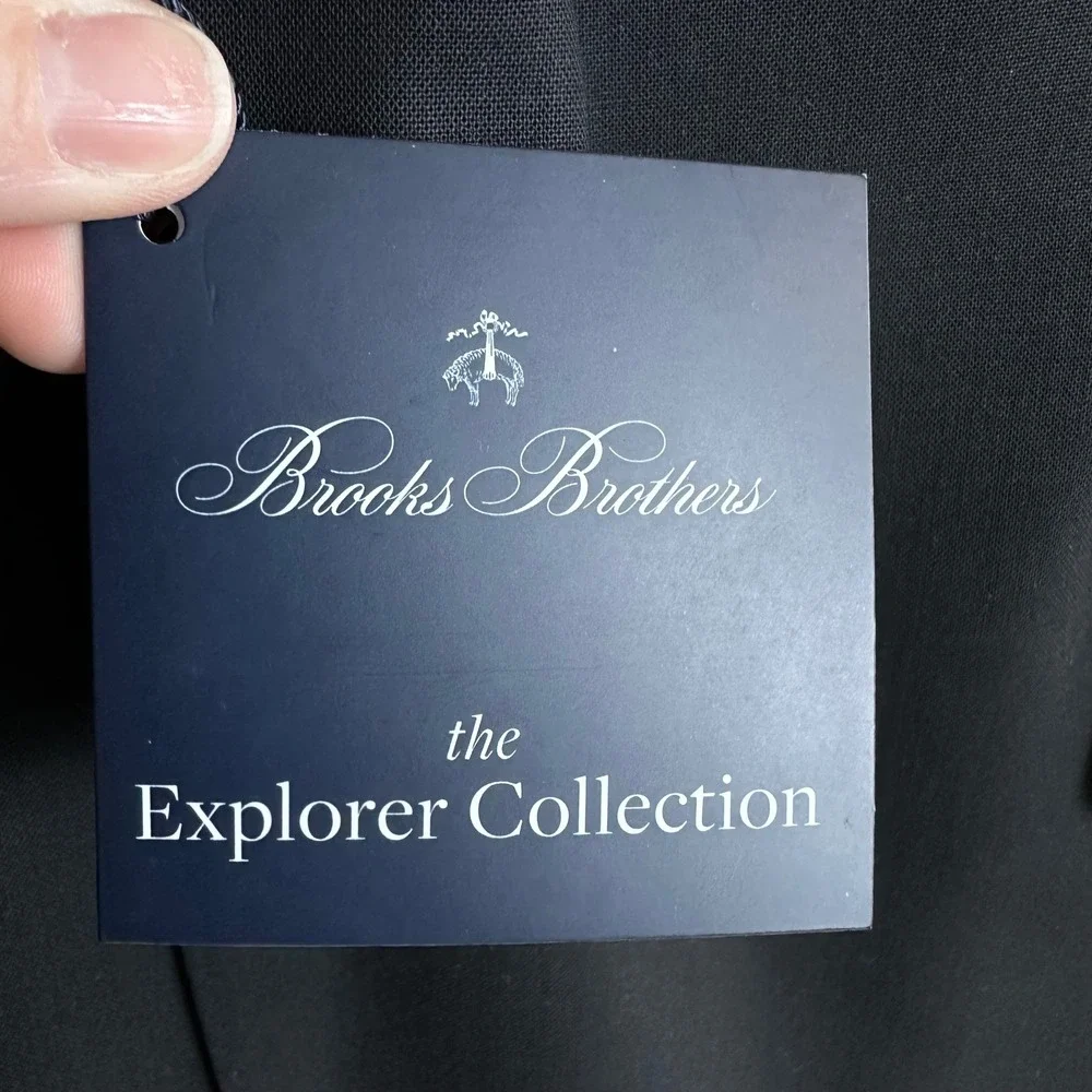 Brooks Brothers Explorer Collection Black Merino‎ Wool Suit Jacket 48 L NEW $789